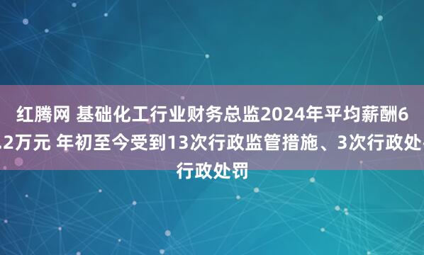 红腾网 基础化工行业财务总监2024年平均薪酬68.2万元 年初至今受到13次行政监管措施、3次行政处罚